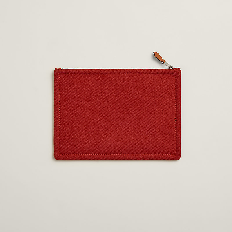 ☆人気商品☆ HERMES フラット H ナッテケース PM エルメスフラットポーチ PM Hナッテ コニャック シルバー金具